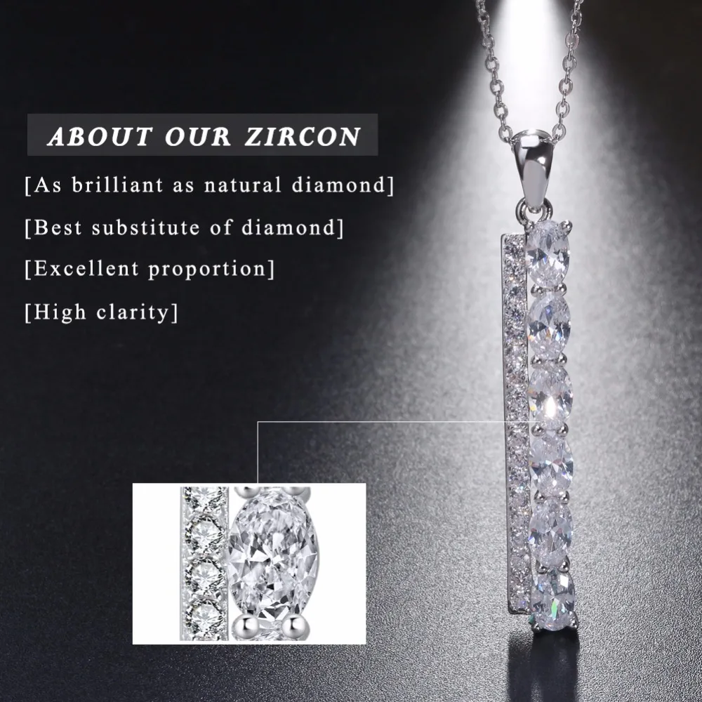 ORSA JEWELS, высокое качество, Женское Ожерелье из настоящего 925 пробы, серебряное ожерелье и подвеска, AAA CZ ожерелье s с 45 см цепочкой, Женские Ювелирные изделия SN62