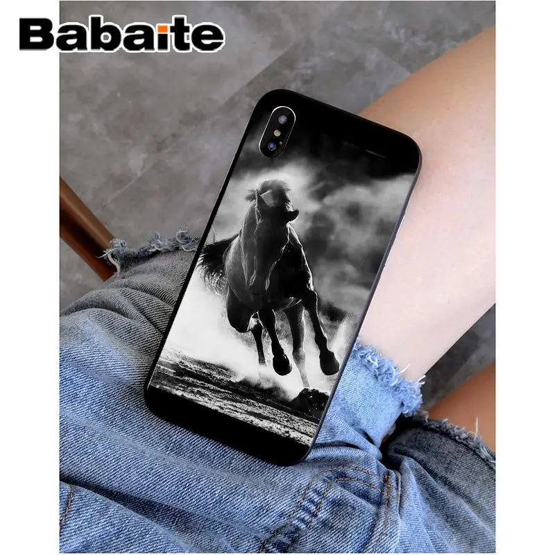 Babaite с принтом животного, лошади DIY Роскошный Высокий протектор на конце чехол для Apple iPhone 8 7 6 6S Plus X XS MAX 5 5S SE XR мобильных телефонов - Цвет: A16