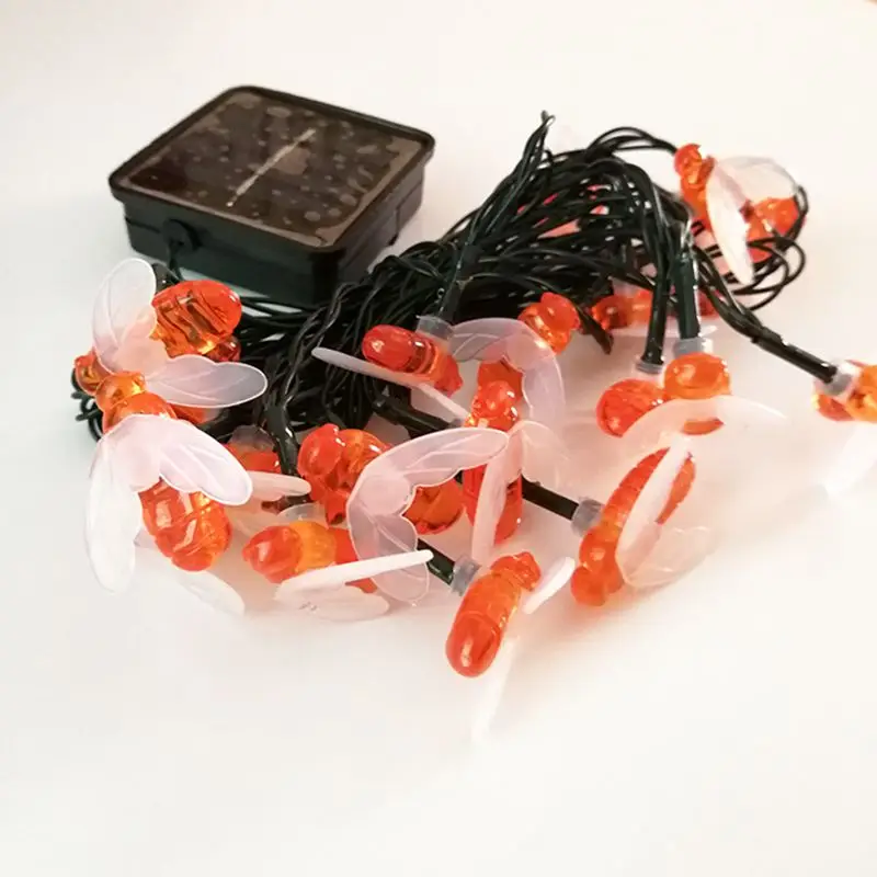 KZKRSR теплый белый 5 м/6 м гирлянда 20/30 Led мед пчела Солнечная энергия сказочная лампа