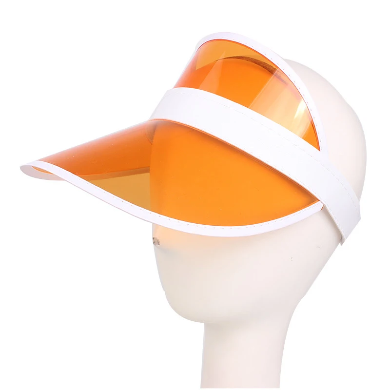 Orange Летняя, унисекс, детская, уличная, прозрачная, ПВХ, Пустой Топ, шляпа, УФ Кепка с козырьком от солнца,, солнцезащитный козырек - Цвет: Orange