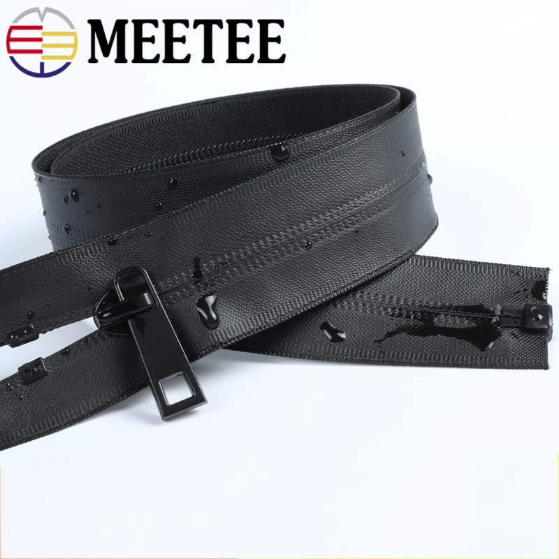 Meetee 1/2 шт. 70/80/110/150 см Водонепроницаемая молния 5 # черные нейлоновые невидимые