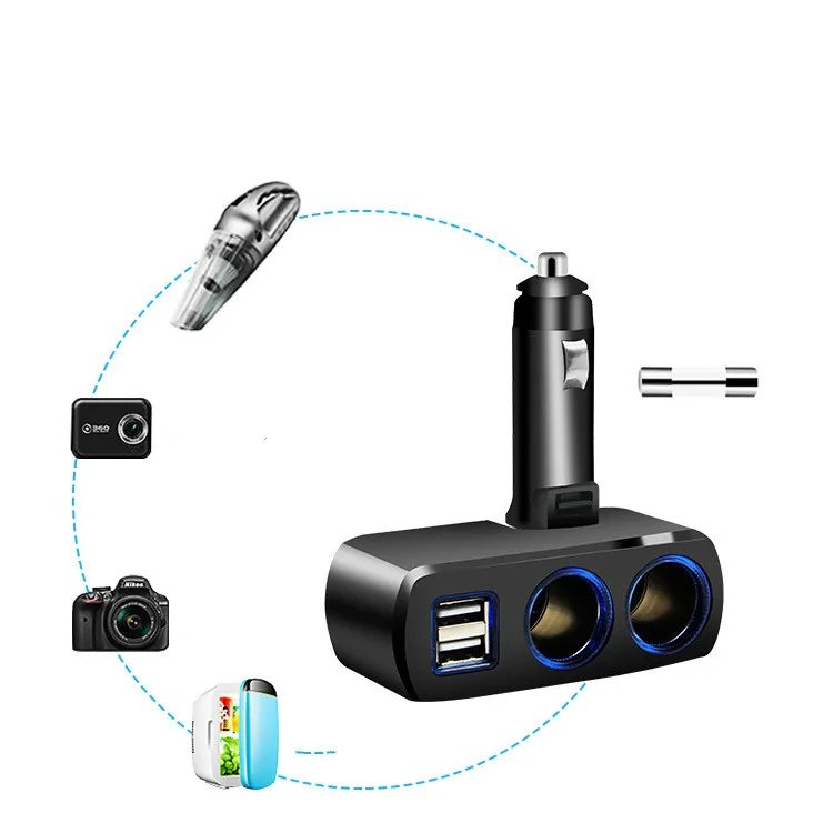 Автомобильный прикуриватель 3.1A двойная USB розетка двухточечное дымовое