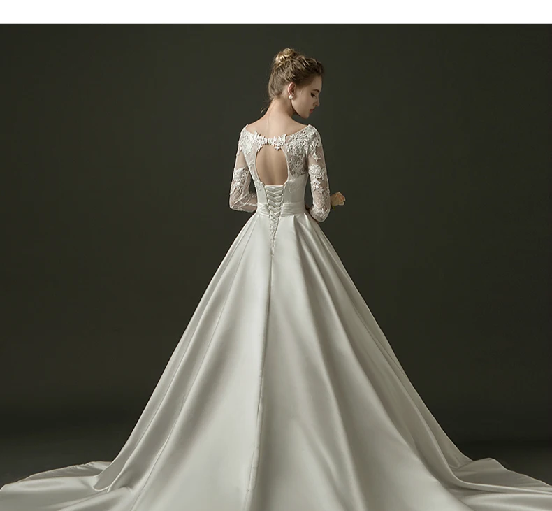 Роскошное сатиновое свадебное платье с v-образным вырезом, на шнуровке, Vestidos De Novia, с рукавами-крылышками, ТРАПЕЦИЕВИДНОЕ длинное свадебное платье,, открытая спина, свадебное платье