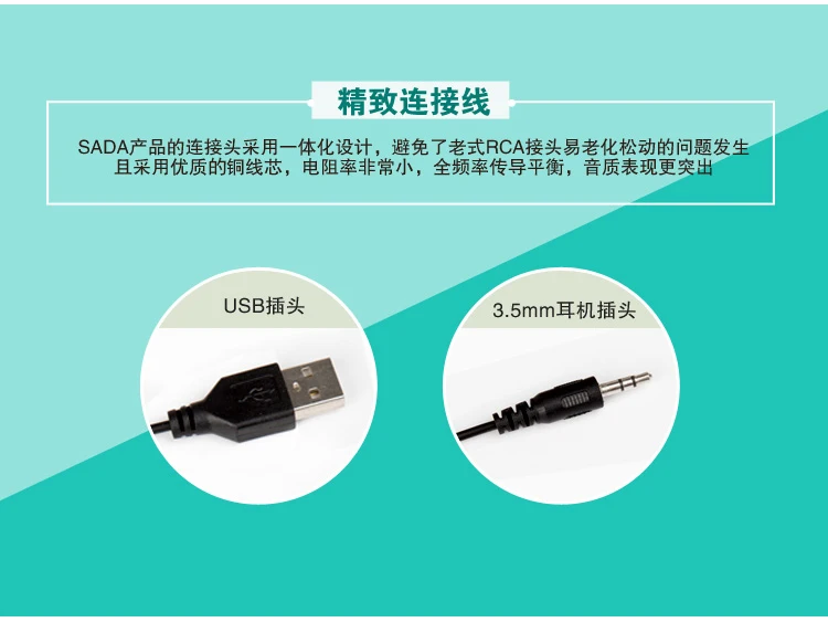 SADA D-201 мини компьютерный динамик USB проводной комбинированный динамик бас стерео музыкальный плеер сабвуфер для мобильного телефона ноутбука универсальный