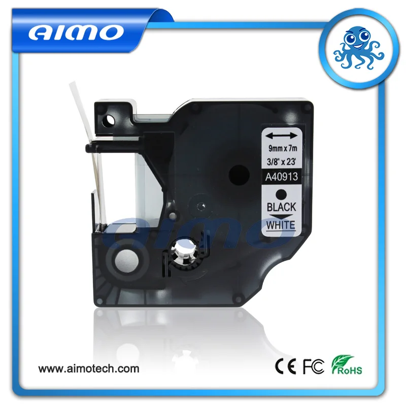 Совместимая наклейка с DYMO d1 9 мм черный на белой ленте 40913 оптовая продажа 5