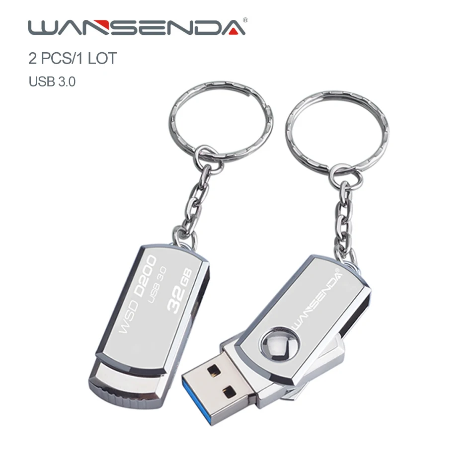 Wansenda USB флеш-накопитель из нержавеющей стали USB 3,0 портативный флеш-накопитель 256 ГБ 128 Гб 64 ГБ 32 ГБ 16 ГБ 8 ГБ 4 ГБ карта памяти 2 шт./1 лот