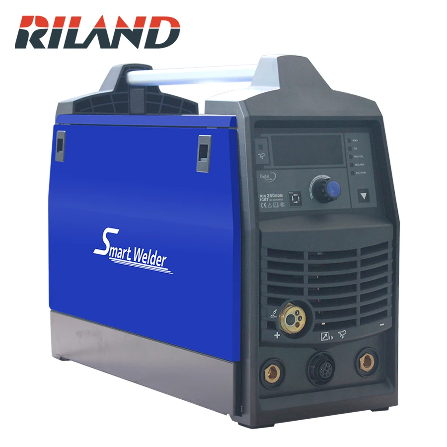 RILAND Smart сварочный аппарат MIG250GDM однофазный 230 В MIG сварочный аппарат портативный сварочный аппарат IGBT MIG TIG MMA электросварочный аппарат