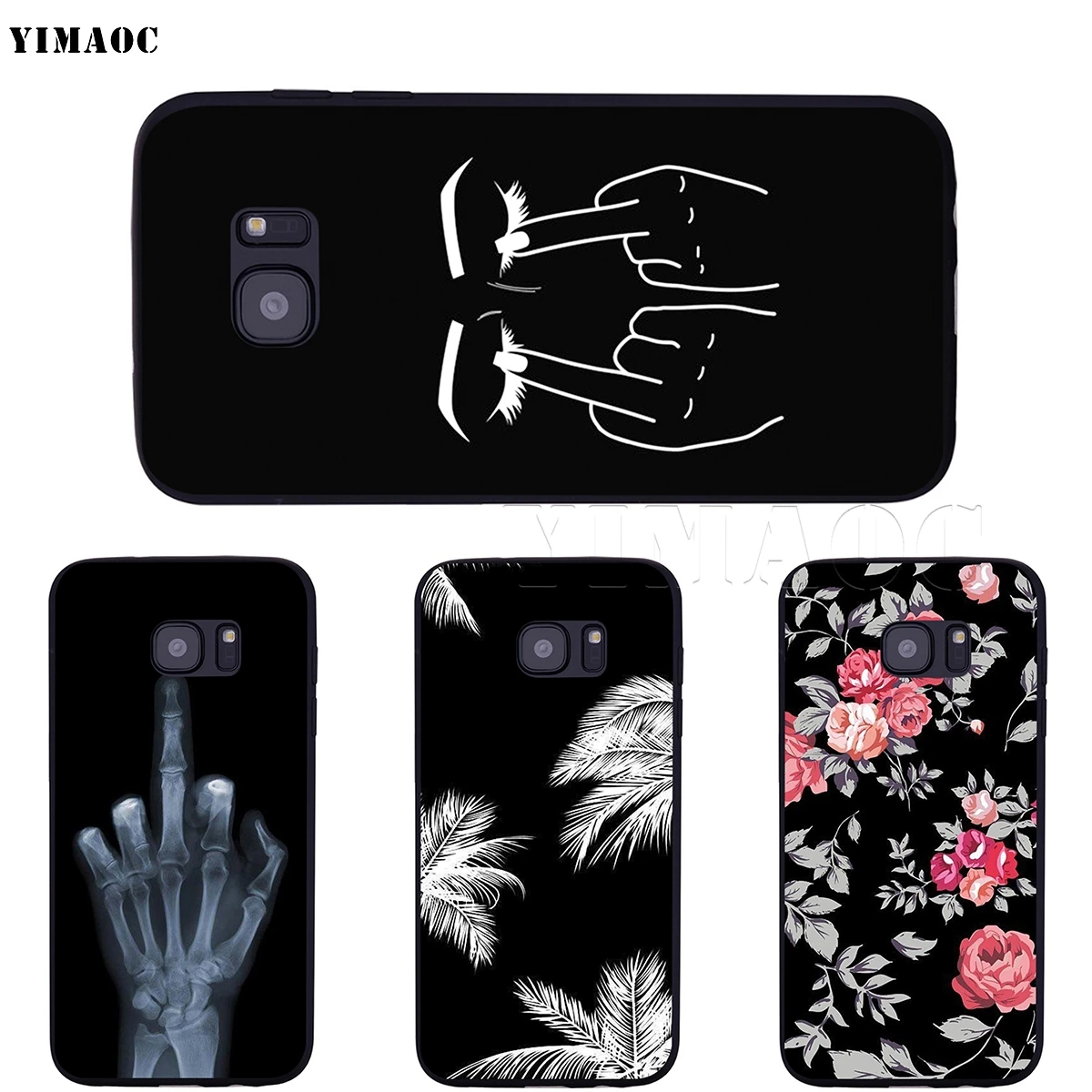 YIMAOC Cartoon Middle Finger Case for Samsung Galaxy A7 A8 A9 A10 A20 A30 A40 A50 A70 M10 M20 M30 S10e J6 Plus | Мобильные телефоны