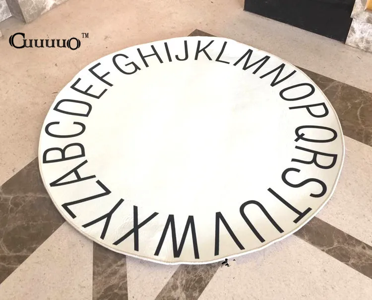 Детский игровой коврик одеяло с буквами алфавита для ползания лебедем круглый