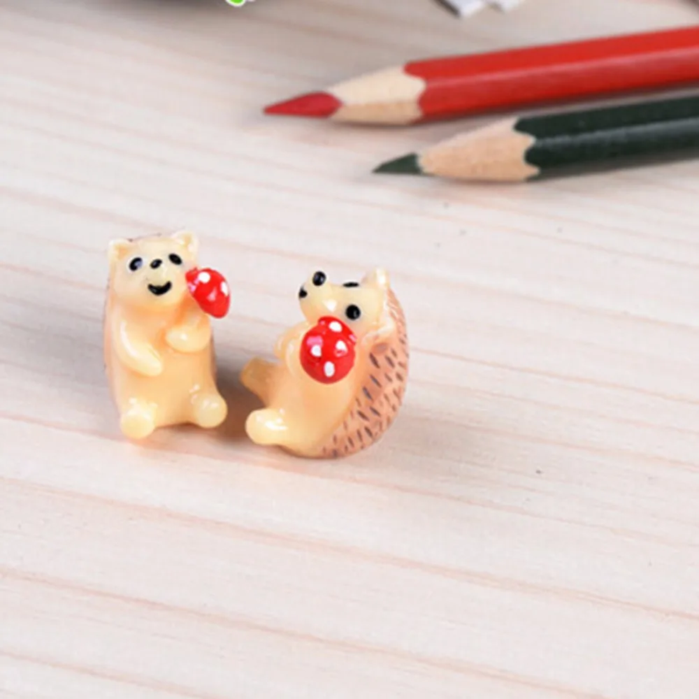 Милая игрушка Ежик гриб животное минигарден микро пейзаж украшение для