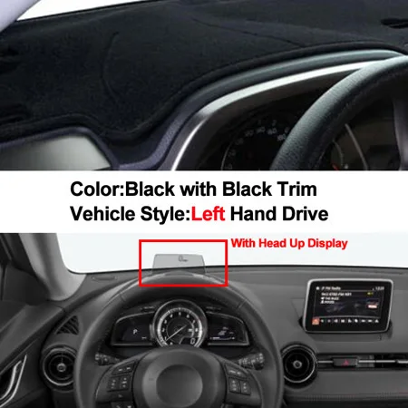 Черный 2 слоя авто внутренняя крышка приборной панели для Mazda CX-3 CX3 приборной коврик ковер коврик с рельефом козырек от солнца для стайлинга автомобилей - Название цвета: Черный