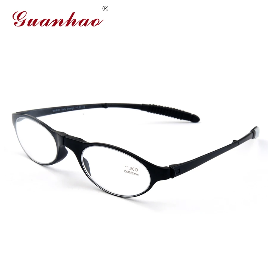 Guanhao-gafas de lectura plegables Unisex, lentes de resina con montura TR90, diseño italiano, dioptrías e hipermetropía