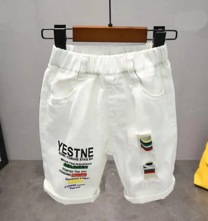 shorts Детская Хлопковая футболка с короткими рукавами для маленьких мальчиков топы+ шорты, штаны, леггинсы, комплект одежды для детей от 2 до 6 лет - Цвет: shorts