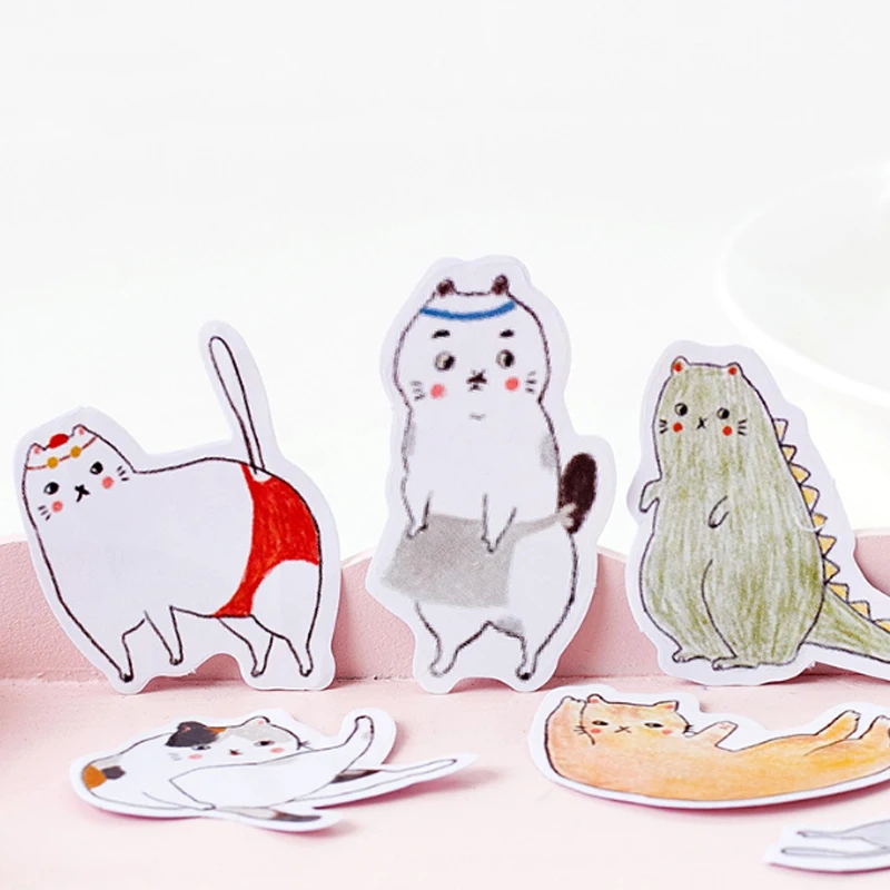 45 шт./кор. милый жирный кот дневник жизни мини украшения бумажная наклейка для творчества записки Тетрадь альбом прикольный стикер канцелярские