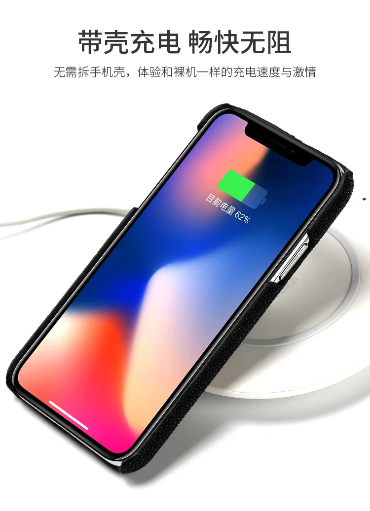 Для iphone x LANGSIDI натуральный fishskin кожаный телефон чехол для iphone 8 plus Stingray чехол для iphone se