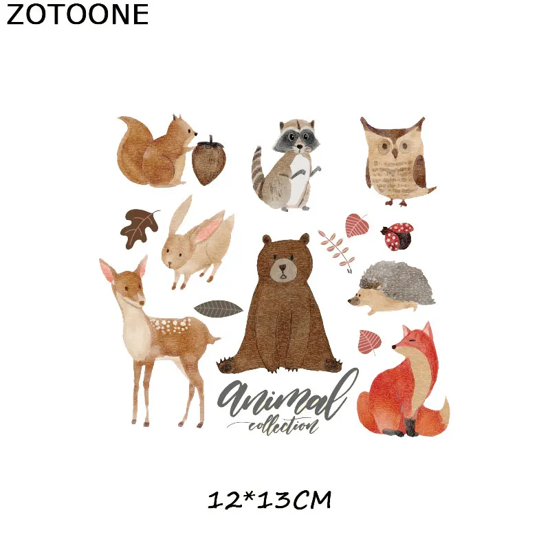 ZOTOONE Симпатичные различные Мультяшные животные DIY патчи утюг на передачи детская одежда мешок цветок украшение моющиеся теплопередачи - Цвет: 358