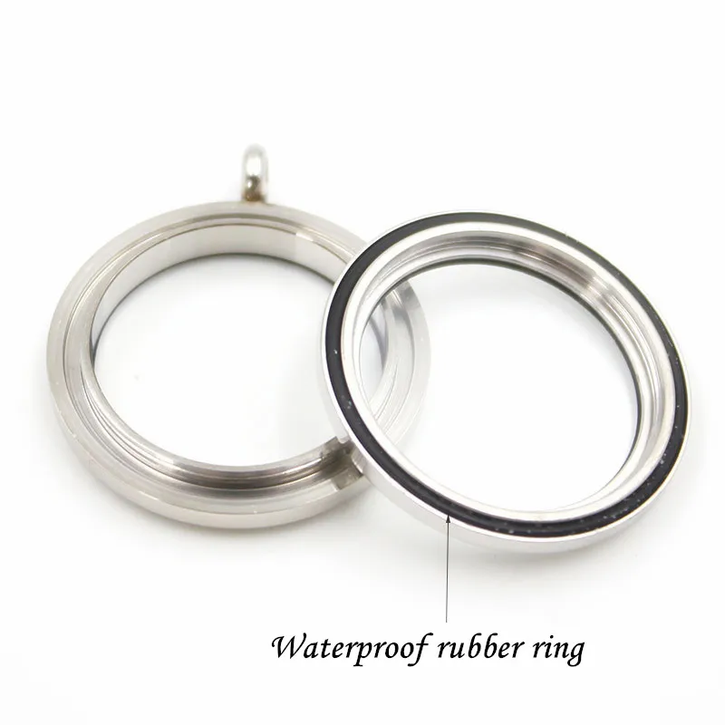 Кристалл серебро 316L нержавеющая сталь винт Круглый плавающий медальон ожерелье