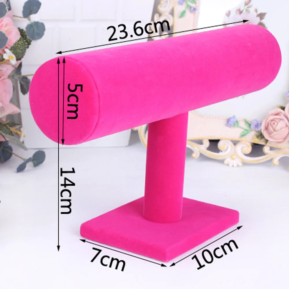 Portable Velvet/PU Leather Bracelet Bangle Necklace Display Rack Jewelry Stand Holder Watch Organizer T-Bar | Дом и сад