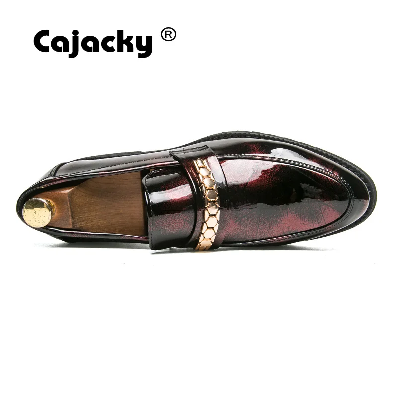 Cajacky/благородные Мужские модельные туфли Темно красные Лоферы со