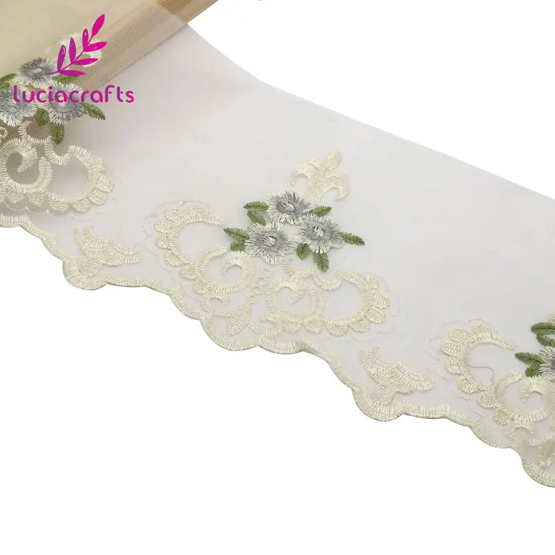 Style 11 17cm Lucia crafts 1 ярд/лот мульти размер цветок вышитая Сетка кружево отделка ленты DIY Швейные тканевые аксессуары к одежде R0104 - Цвет: Style 11 17cm