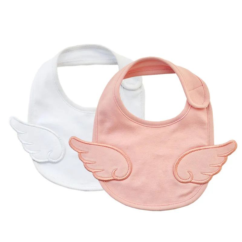 XCQGH Newborn Bibs Baby Bandana White Cotton Burp Cloth Pink Angel Wings Cute Boy Girl Bib For Infant Toddler Feeding | Мать и ребенок