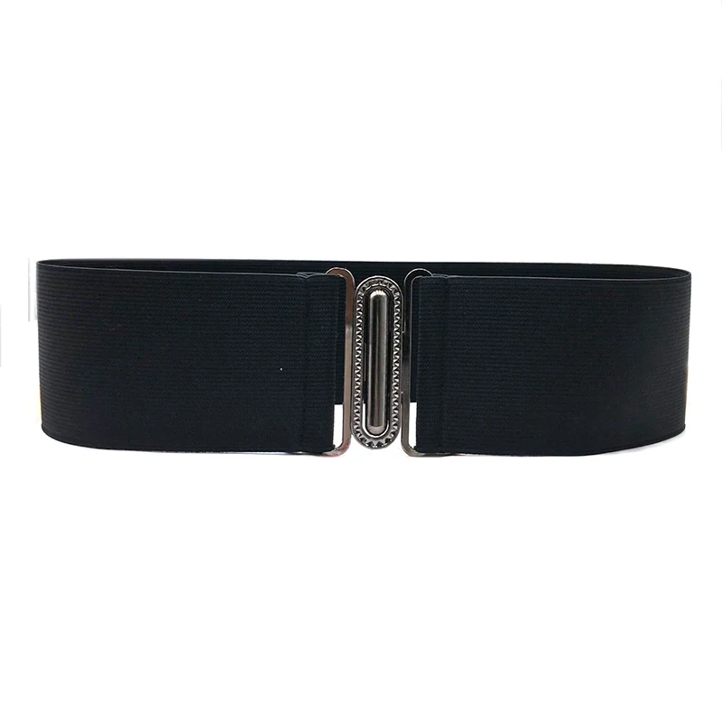 Black buckle black Seabigtoo, дизайнерские ремни для женщин, мода, женские ремни, женский эластичный пояс, Ретро стиль, металлическая пряжка, пояс-корсет - Цвет: Black buckle black