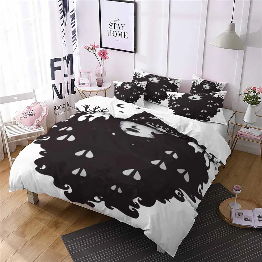 

HELENGILI 3D Bedding Set Woman Print Duvet Cover Set Bedcloth with Pillowcase Bed Set Home Textiles #WM-01