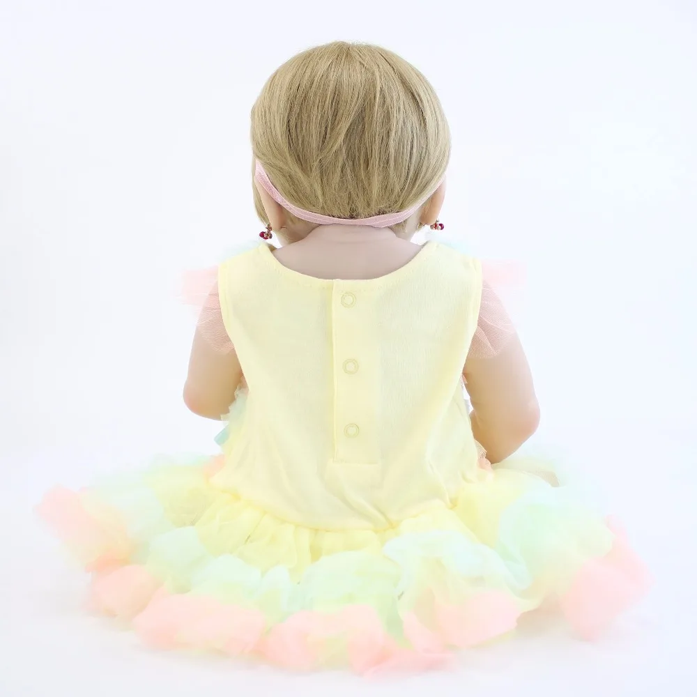 

55cm Full Silicone Reborn Baby Girl Doll Soft Vinyl Newborn Princess Bebe Alive Kids Bathe Toy Birthday Gift