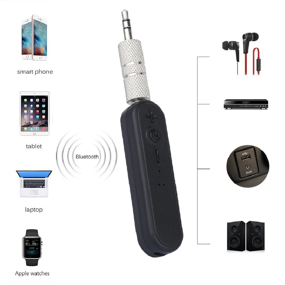 Автомобильный bluetooth-приемник AUX беспроводной адаптер 3 5 мм автомобильный аудио