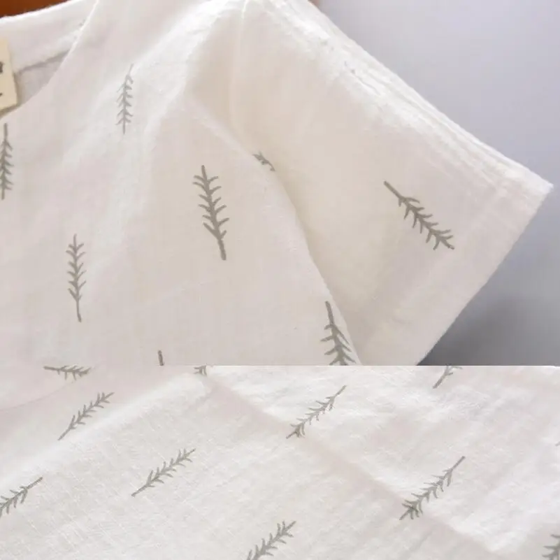 Рубашка с коротким рукавом и шорты для мальчиков из хлопка льна | Детская одежда