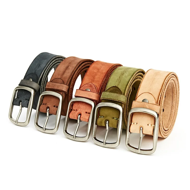 NHD507-1 New Fashion men's leather buckle belt top Layer Cowhide Leather Blets joker suitable belts for men and women Belt