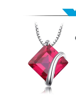 Jewelrypalace классический квадратный 2.8ct создан красный рубин Серьги-гвоздики Шарм стерлингового серебра 925 брендовые Свадебные Красивые ювелирные изделия для Для женщин