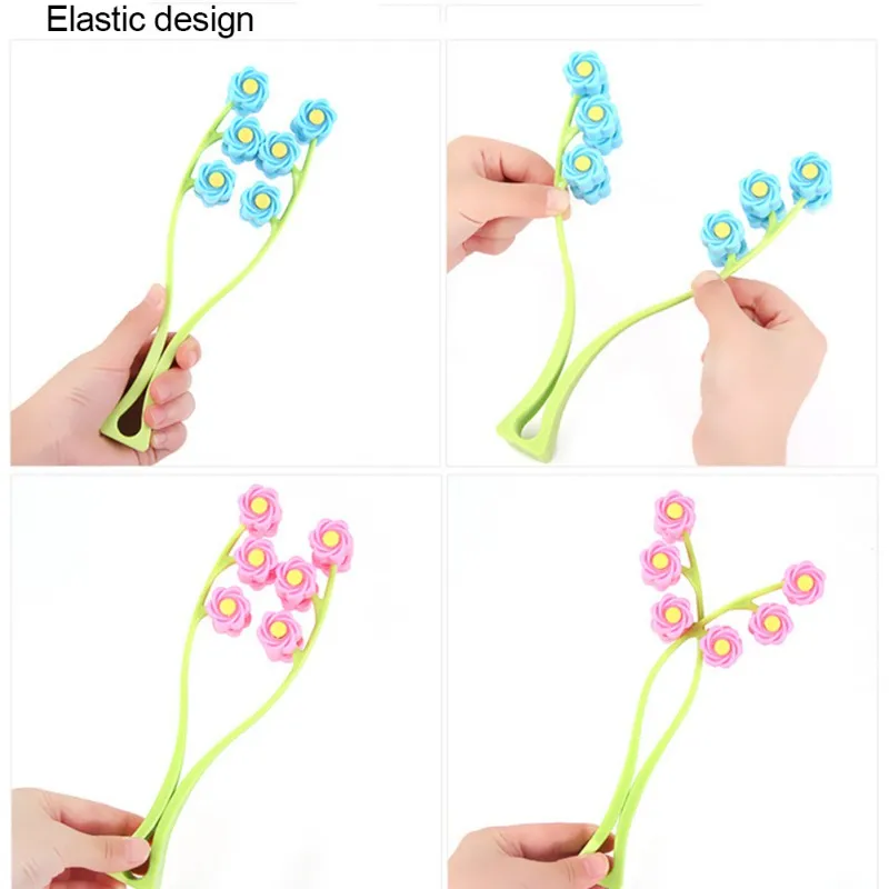 Ролик для похудения подтяжки лица портативный в форме цветка эластичный против