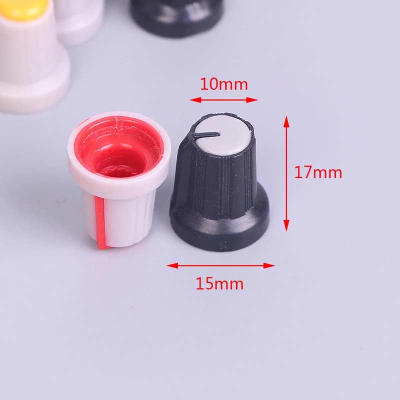 20Pcs 15*17mm random color 6mm Plastic Threaded Knurled Potentiometer Knobs Caps | Обустройство дома