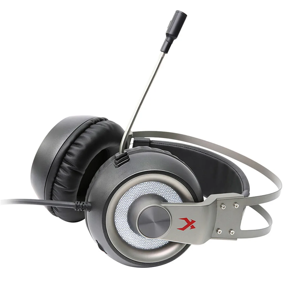 Xiberia K1 компьютерные игровые наушники бас шлем USB 7,1 канальный объемный звук PC Gamer гарнитура с микрофоном Led для игры PUBG