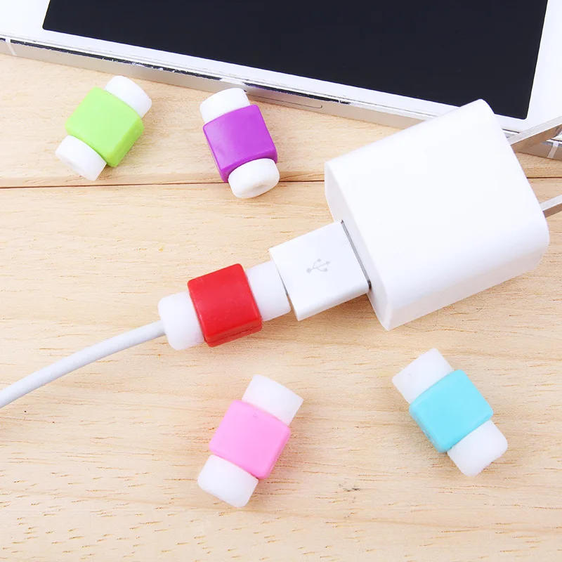 Цветная защита для кабеля наушников 500 шт./лот USB кабель передачи данных шнура Apple
