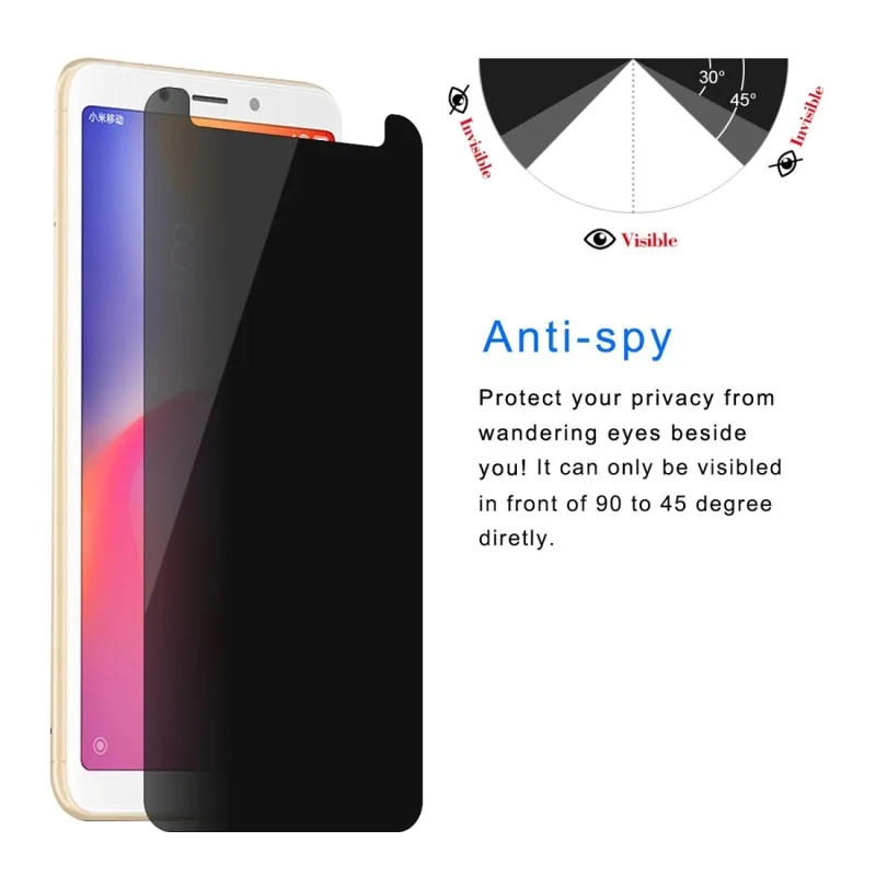 JGKK для Xiaomi Redmi 6 Pro антишпионское закаленное стекло Защита экрана 6A Mi Redmi6
