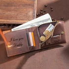 Кошелек мужской из натуральной кожи, на молнии, с отделением для монет