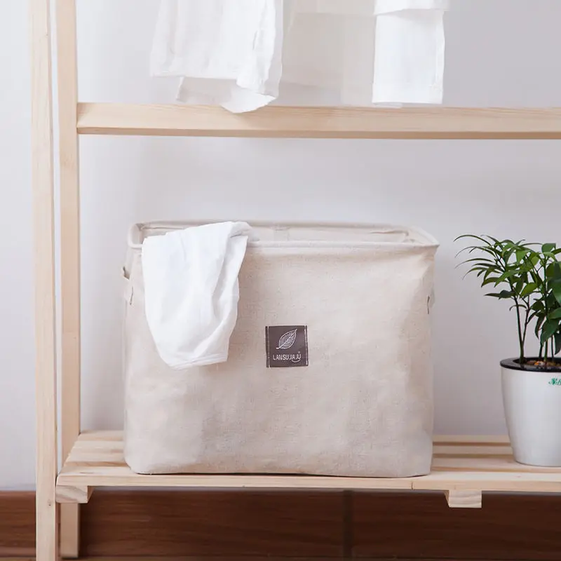 Креативная льняная коробка для сортировки одежды большая емкость корзины