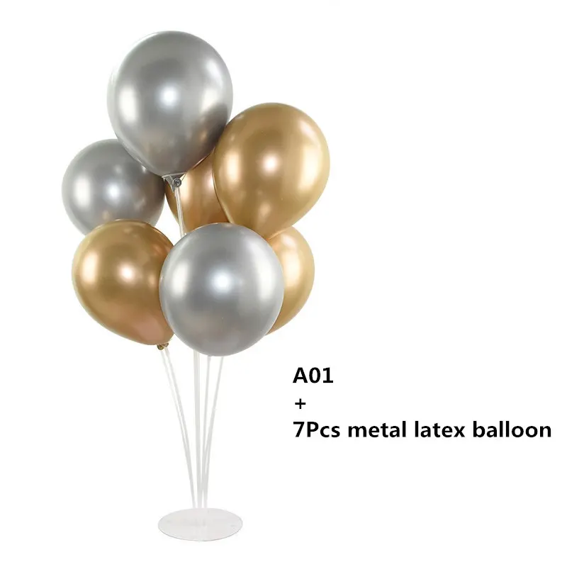 A01 and 7P Balloon 2 70-100 см 7/11 трубки воздушные шары подставка колонна база наклейки держатель шар аксессуары для свадьбы День рождения детский душ вечерние декор стола - Цвет: A01 and 7P Balloon 2