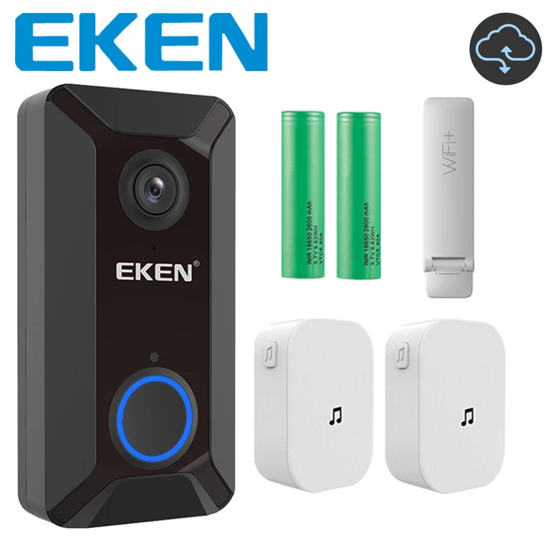 EKEN V6 черный беспроводной дверной звонок для домашней безопасности с облачным