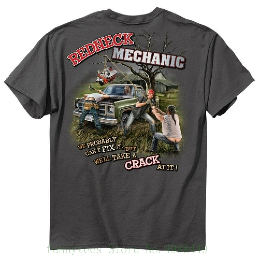 Новая Механическая футболка Redneck мы сделаем трещину в ней забавная с круглым