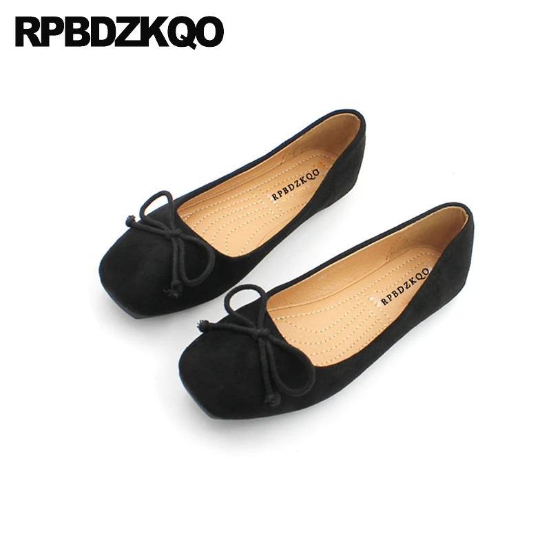 Женские легкие балетки с бантом недорогие складные на плоской подошве черные