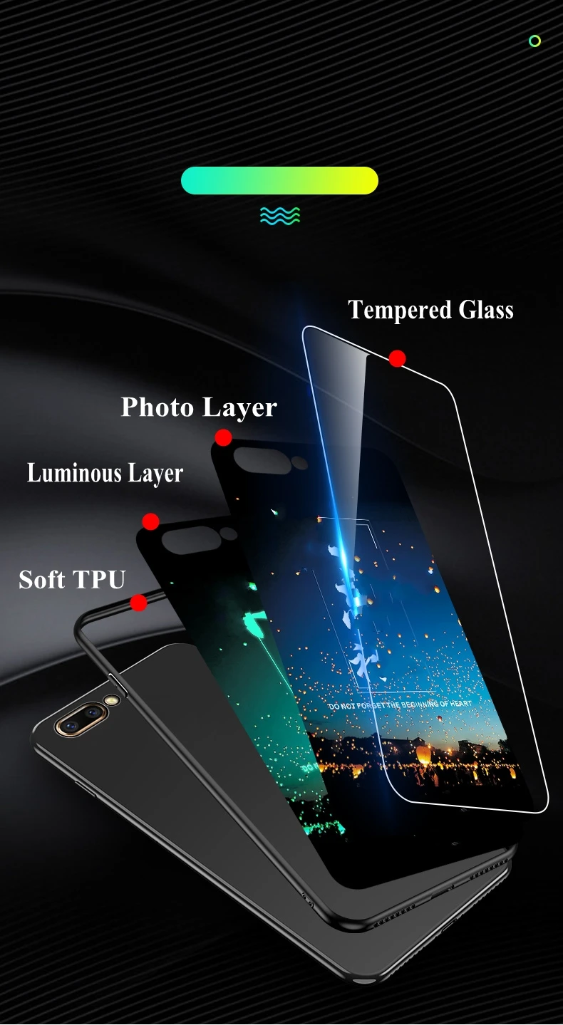 Чехол для OPPO Reno 2Z 10X Zoom 6,6 чехол из закаленного стекла светящийся противоударный мультяшный чехол для OPPO Realme Q 5 Pro R19 F11 Reno Z