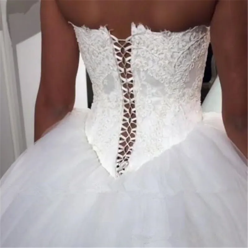 Vestido De Noiva горячая Распродажа 2020 бальное платье свадебное с кружевом Милая пышная