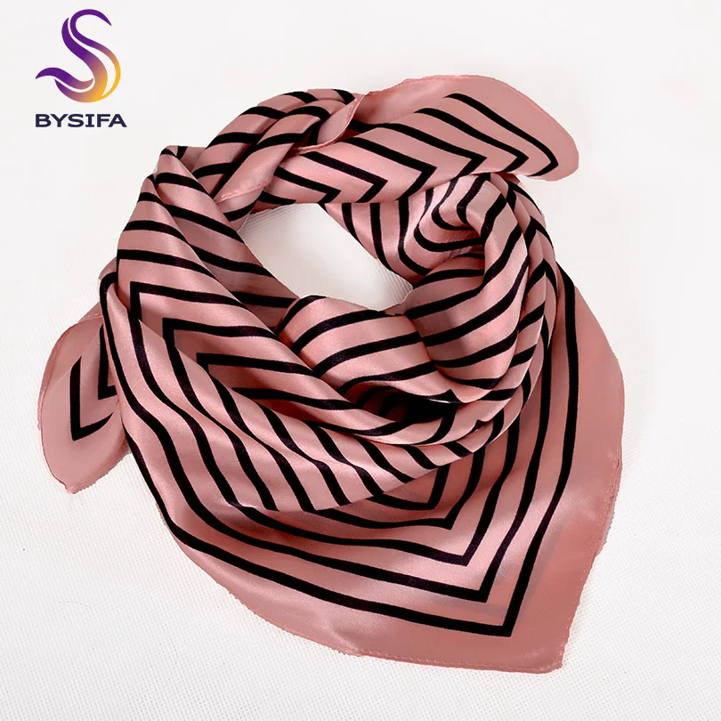 [BYSIFA] Новый розовый Шелковый шарф бренда для мужчин и женщин простой дизайн 100%