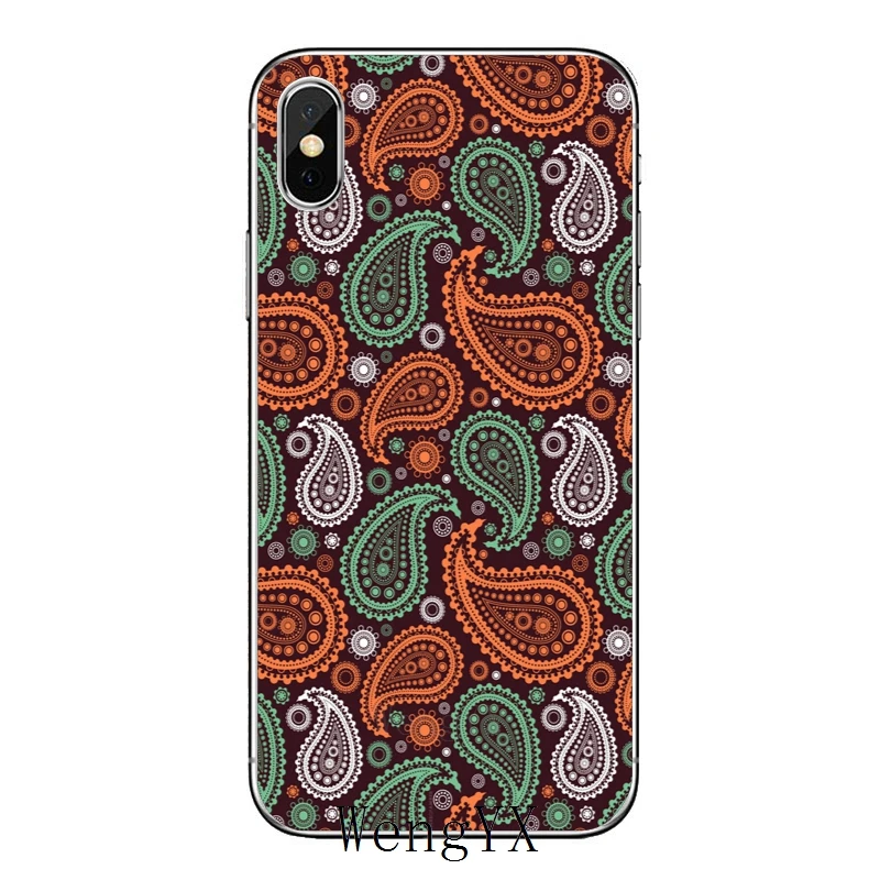 Королевский синий бандана Пейсли для Apple iPhone X XR XS Max 8 7 plus 6s 6 plus SE 5S 5c 5 4S 4 защитный ТПУ мягкий чехол для телефона чехол - Цвет: Bandana-Paisley-A-02