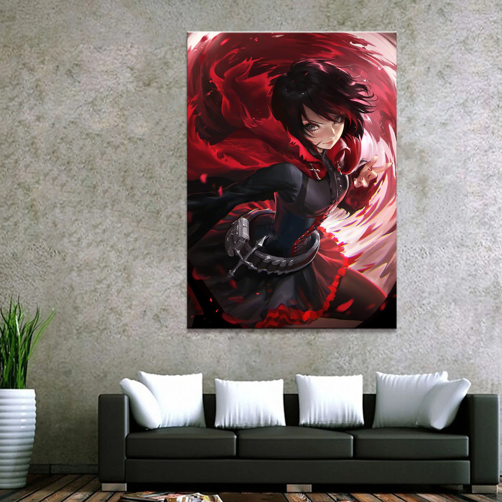 Домашний декор холст RWBY Рубиновая Роза Классическая анимация 1 шт. девушка искусство плакатный принт Украшение стен Живопись оптом