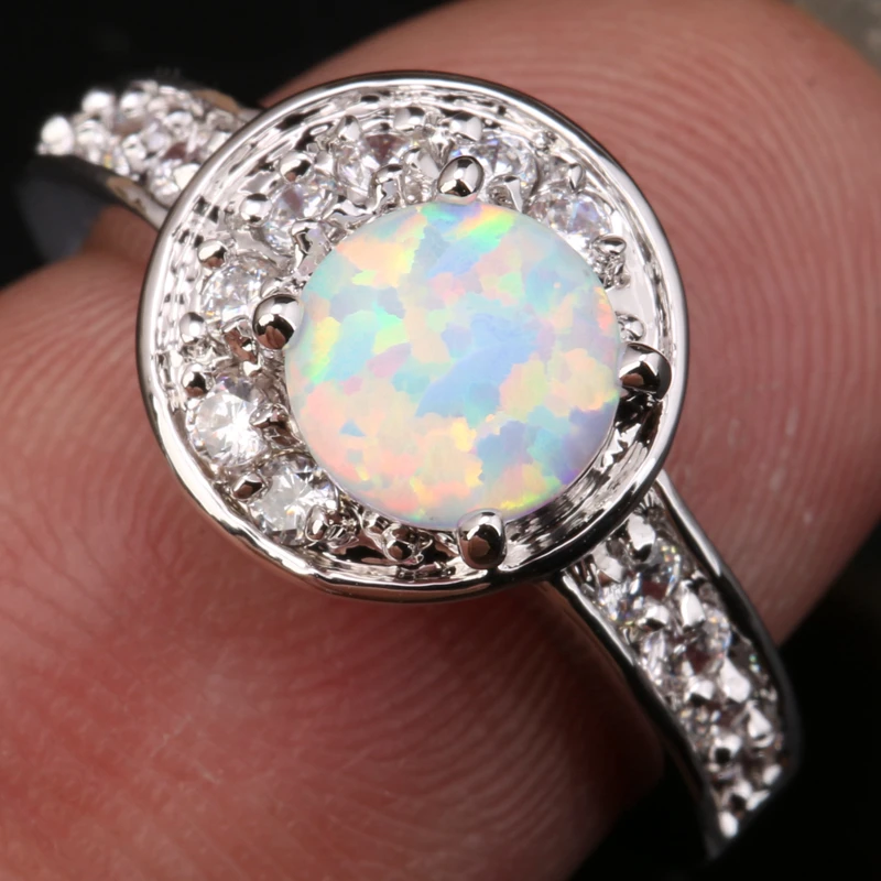 Удивительные Белый огненный опал Оптовая Продажа 925 Серебро Печатью женщина's