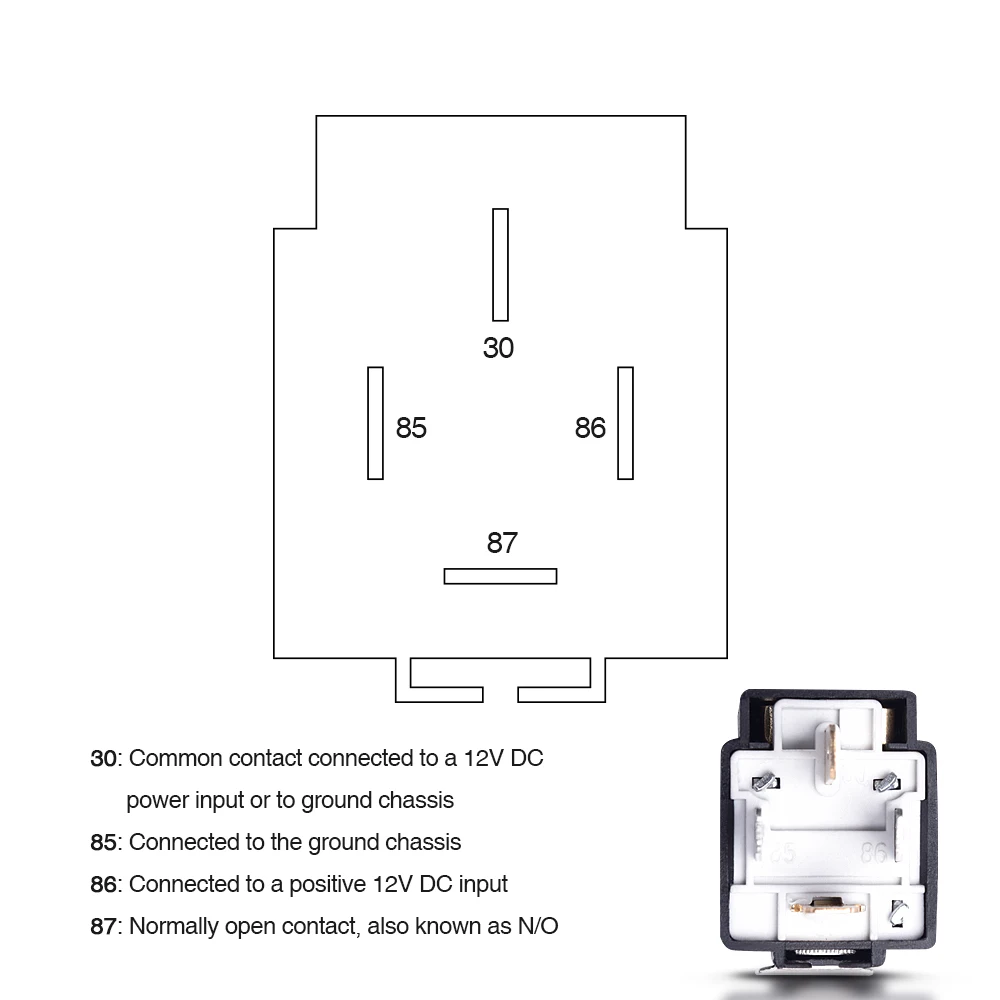 MICTUNING 12V Предохранитель реле 6 шт. 30A предохранитель Реле Жгут Комплект-работающего на постоянном токе 12 В в 4-контактный разъем SPST автомобильные реле 14 AWG горячая провода